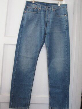 Levi's Men's 505 Regular Fit Stretch Straight Leg baggy thigh blue Jeans, sizes